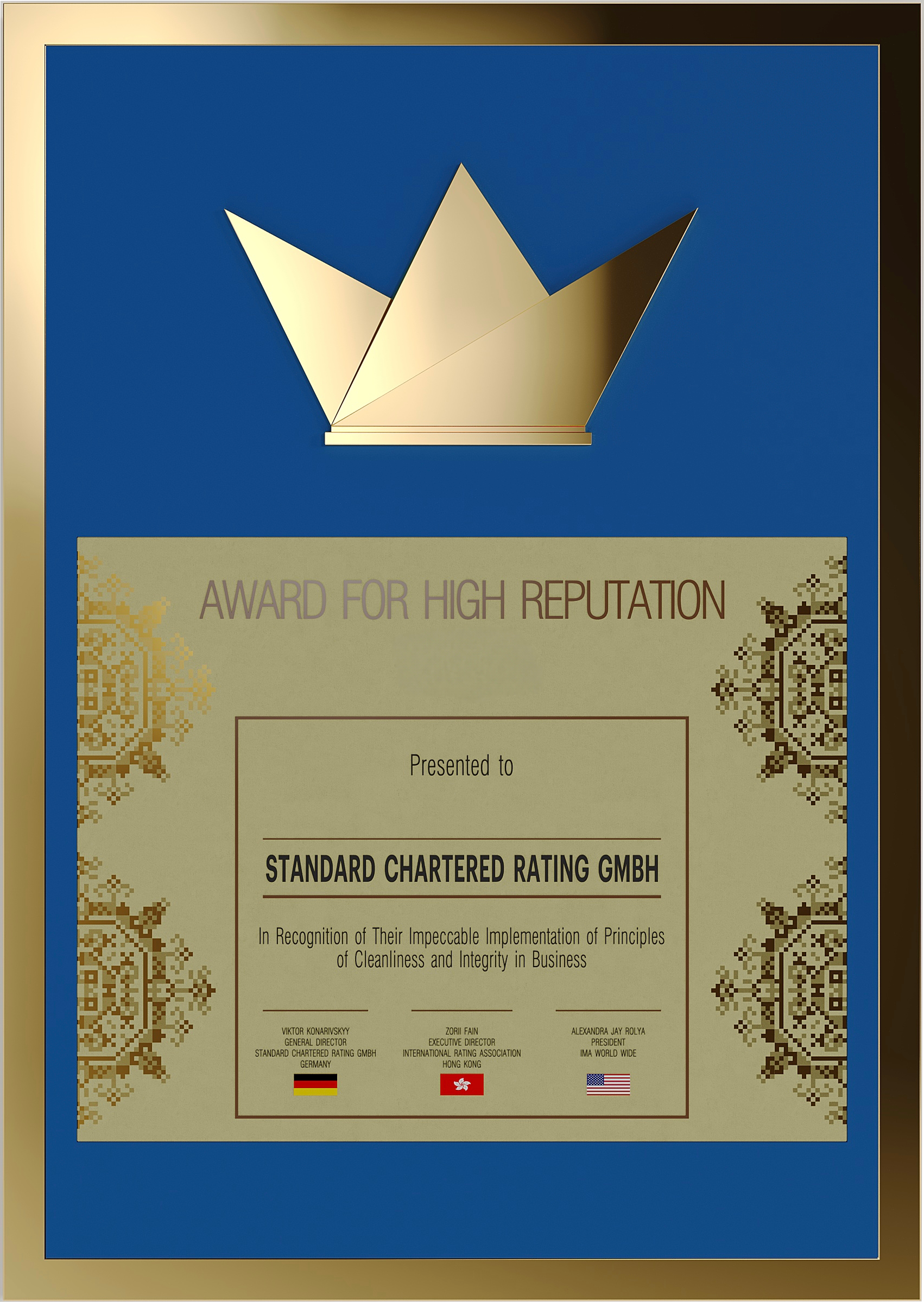 Reputation Awards AWARD FOR HIGH REPUTATION - Excellence and global recognition of your ...
